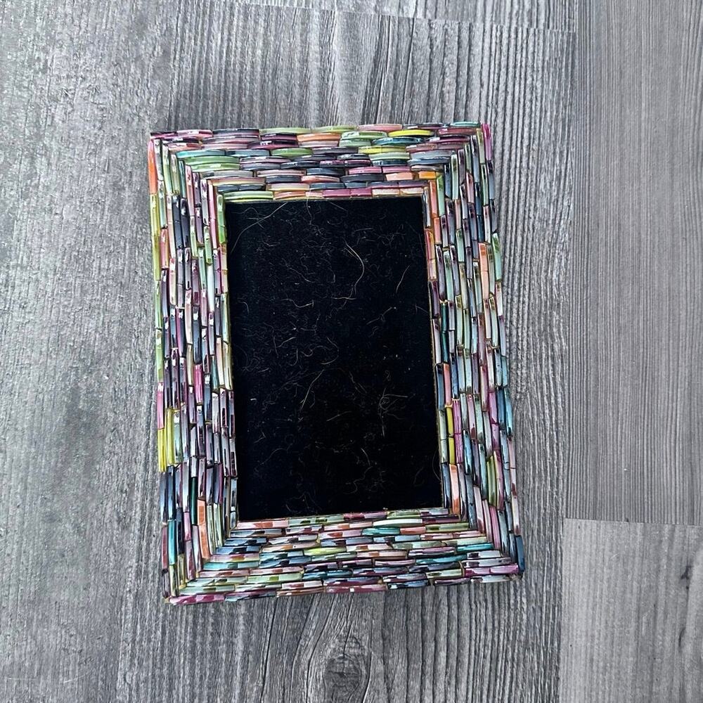 stone design muliticolor rainbow photo frame